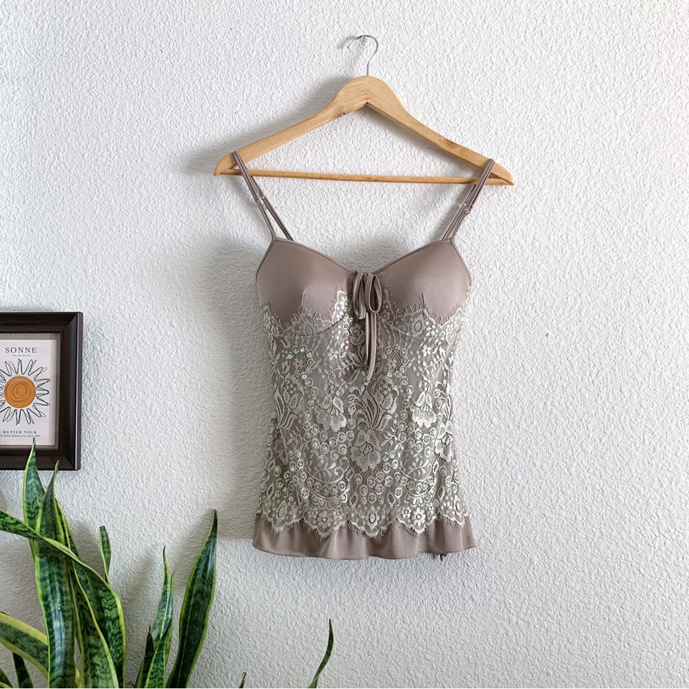 Y2k The Limited Spaghetti Strap Lace Top